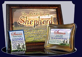 PC-AN03, Name Meaning Card, Wallet Sized, with Bible Verse two lambs sheep Steven