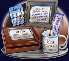 PC-LH36, Name Meaning Card, Wallet Sized, with Bible Verse, personalized, lighthouse light slade