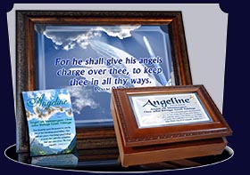 PC-AN15, Name Meaning Card, Wallet Sized, with Bible Verse angelene dove peace angels