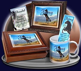 PC-AN29, Name Meaning Card, Wallet Sized, with Bible Verse Jaimy black horse beauty stallion