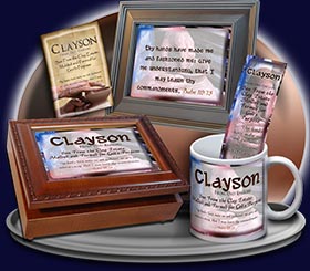 PC-SY17, Name Meaning Card, Wallet Sized, with Bible Verse, personalized, clayson potter pottery clay