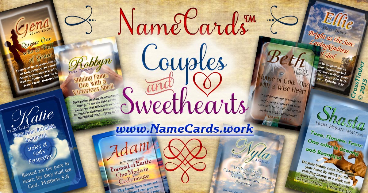 Personalized name cards for sweethearts, couples, valentines's day
