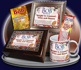 PC-LE09, Name Meaning Card, Wallet Sized, with Bible Verse, personalized, tree leaves leaf autumn fall bob robert