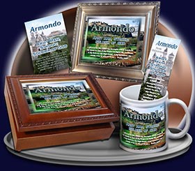 PC-SC35, Name Meaning Card, Wallet Sized, with Bible Verse, personalized, armondo, castle