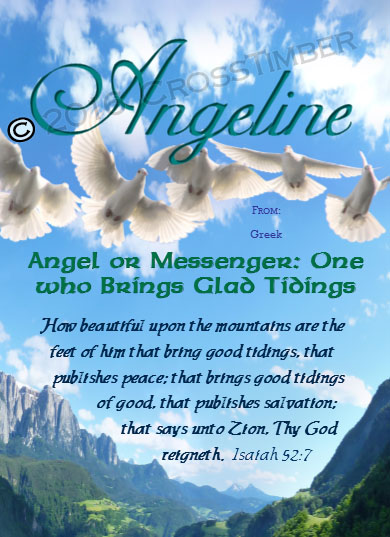 PC-AN15, Name Meaning Card, Wallet Sized, with Bible Verse angelene dove peace angels